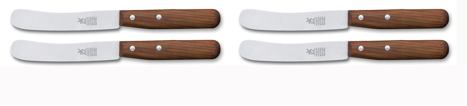 Ontbijtmes Buckels set van 4 kersenhout Herder
