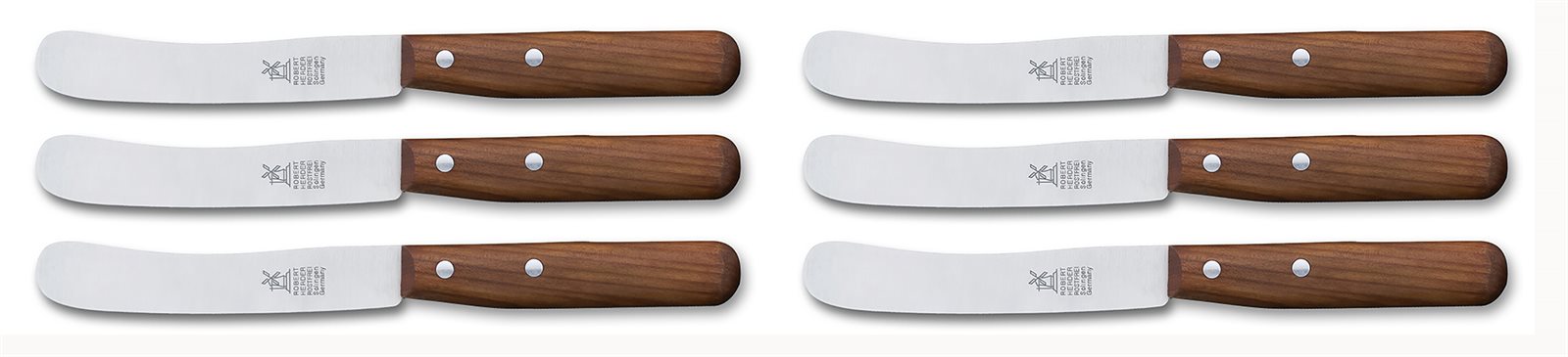 Ontbijtmes kersenhout, set van 6