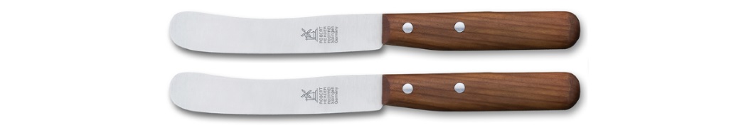 Ontbijtmes Buckels set van 2 kersenhout Herder