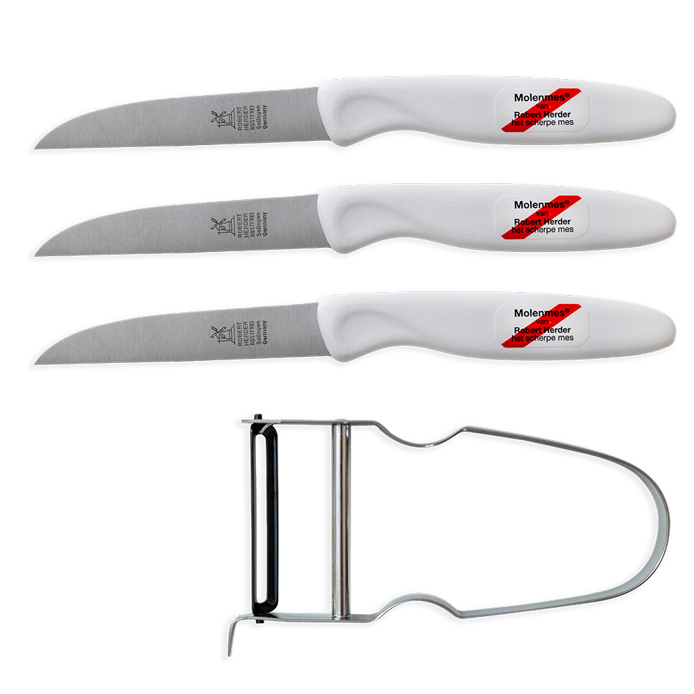 schilmes set wit kunststof met molen dunschiller gratis